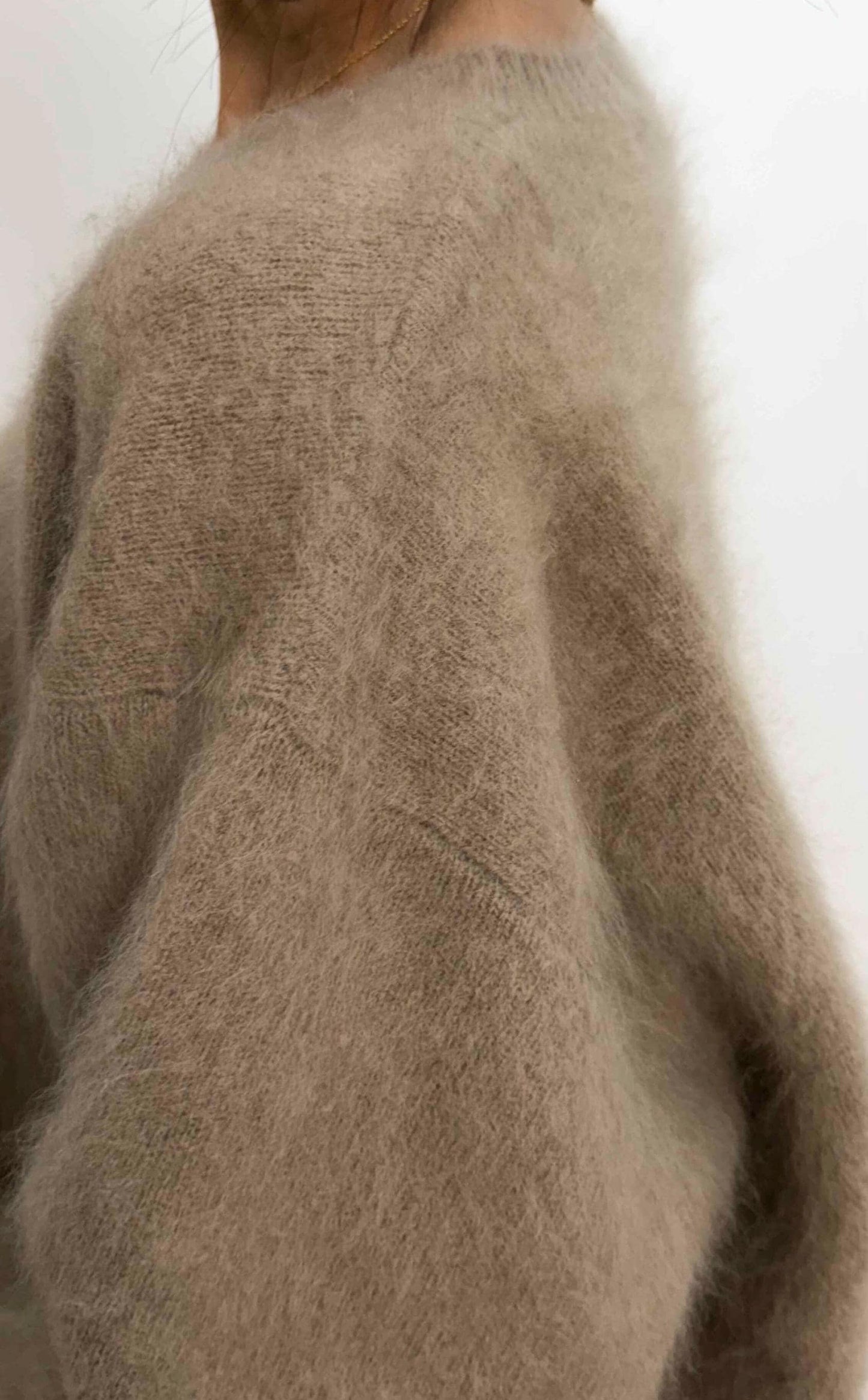 Brushed Cashmere & Wool Blend Fuzzy Sweater