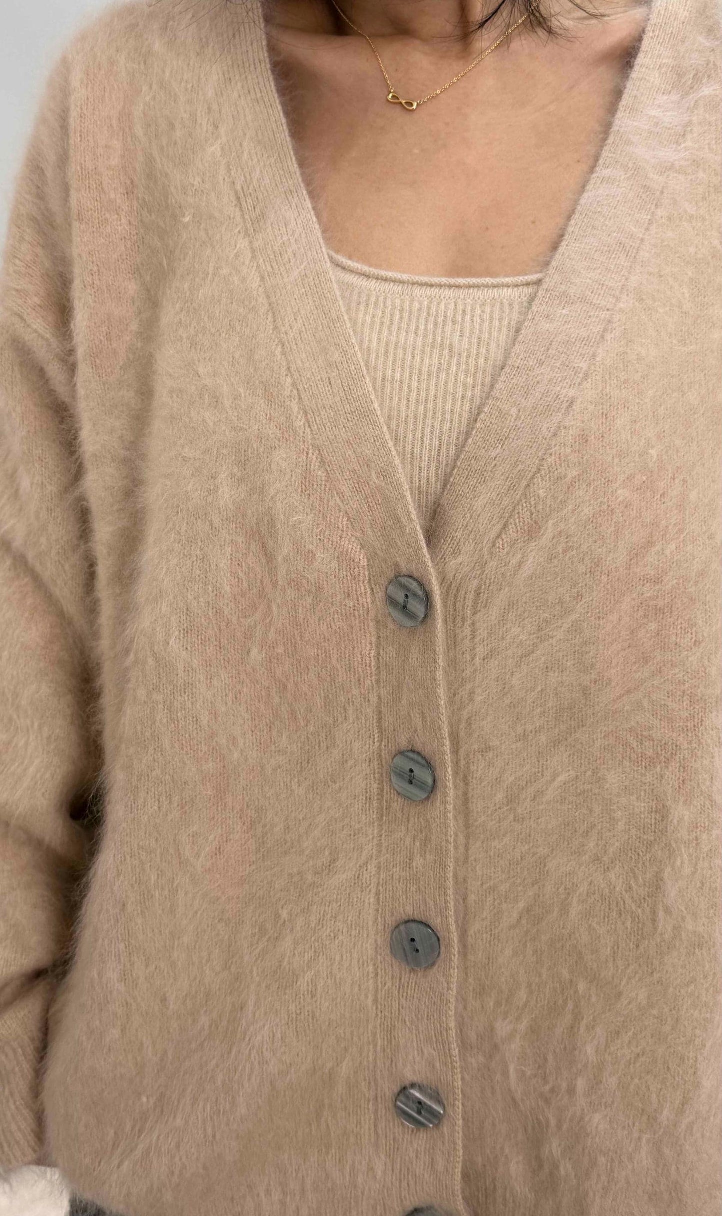Luxury Brushed Cashmere Cardigan, extra warm and cozy