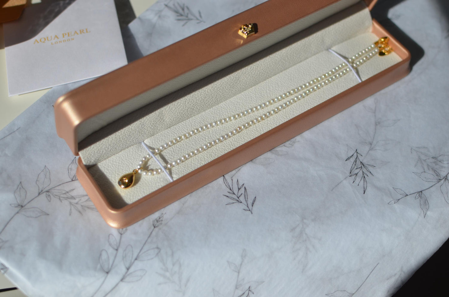Classic 3mm freshwater Pearl Necklac with 925 Silver Gold-Plated Heart Charm