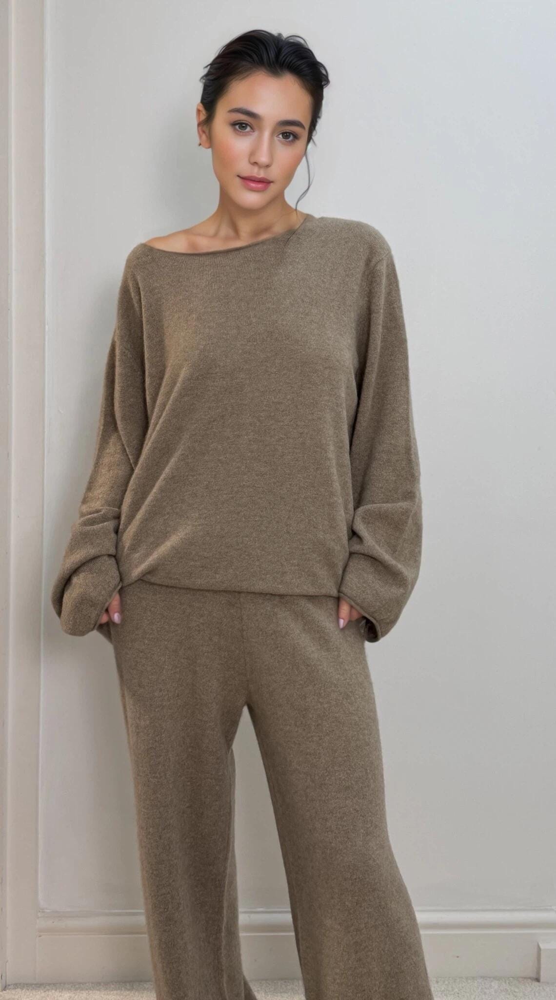 100% Cashmere Sweater and Trousers Set: Women's Loungewear
