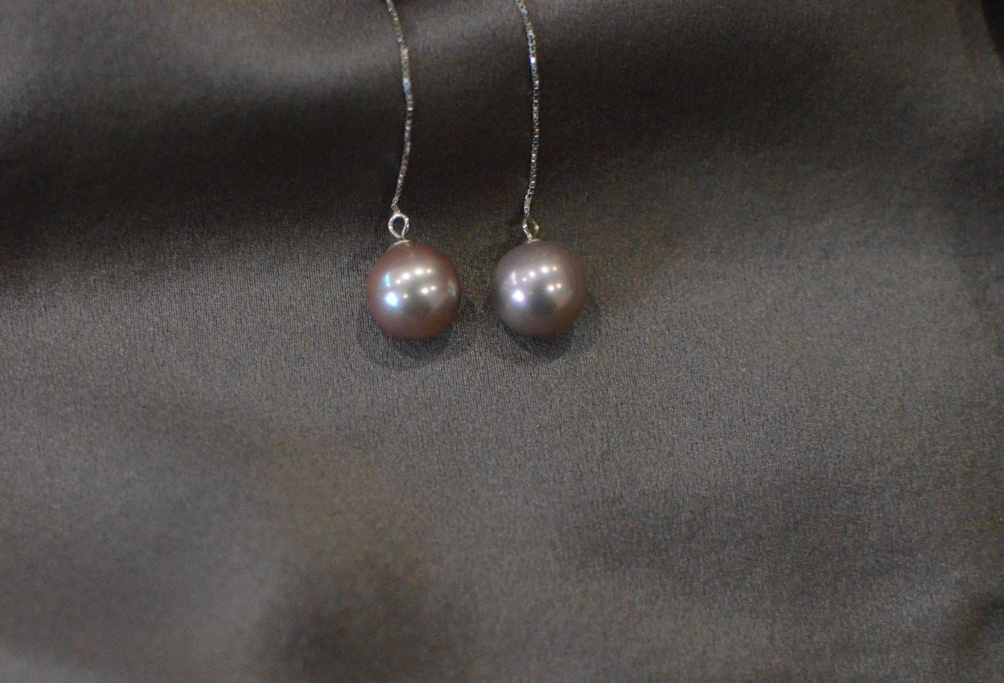 Freshwater purple pink  Pearl Stud Earringswith Crystal Accents