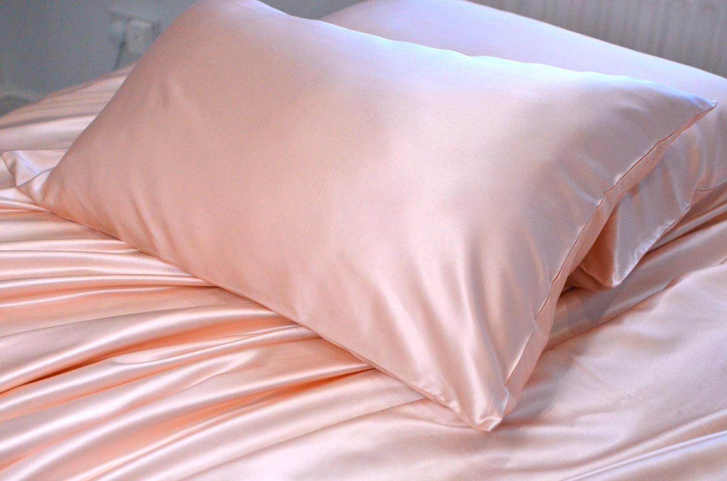 Pink & White Mulberry Silk Duvet Cover Set: 25 Momme Luxury Bedding
