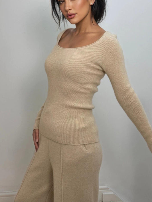 100% soft Cashmere Slim-Fit Layering Sweater round neck