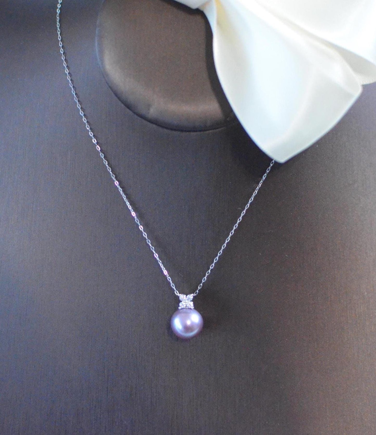 Freshwater Lavender Pearl Pendant Necklace