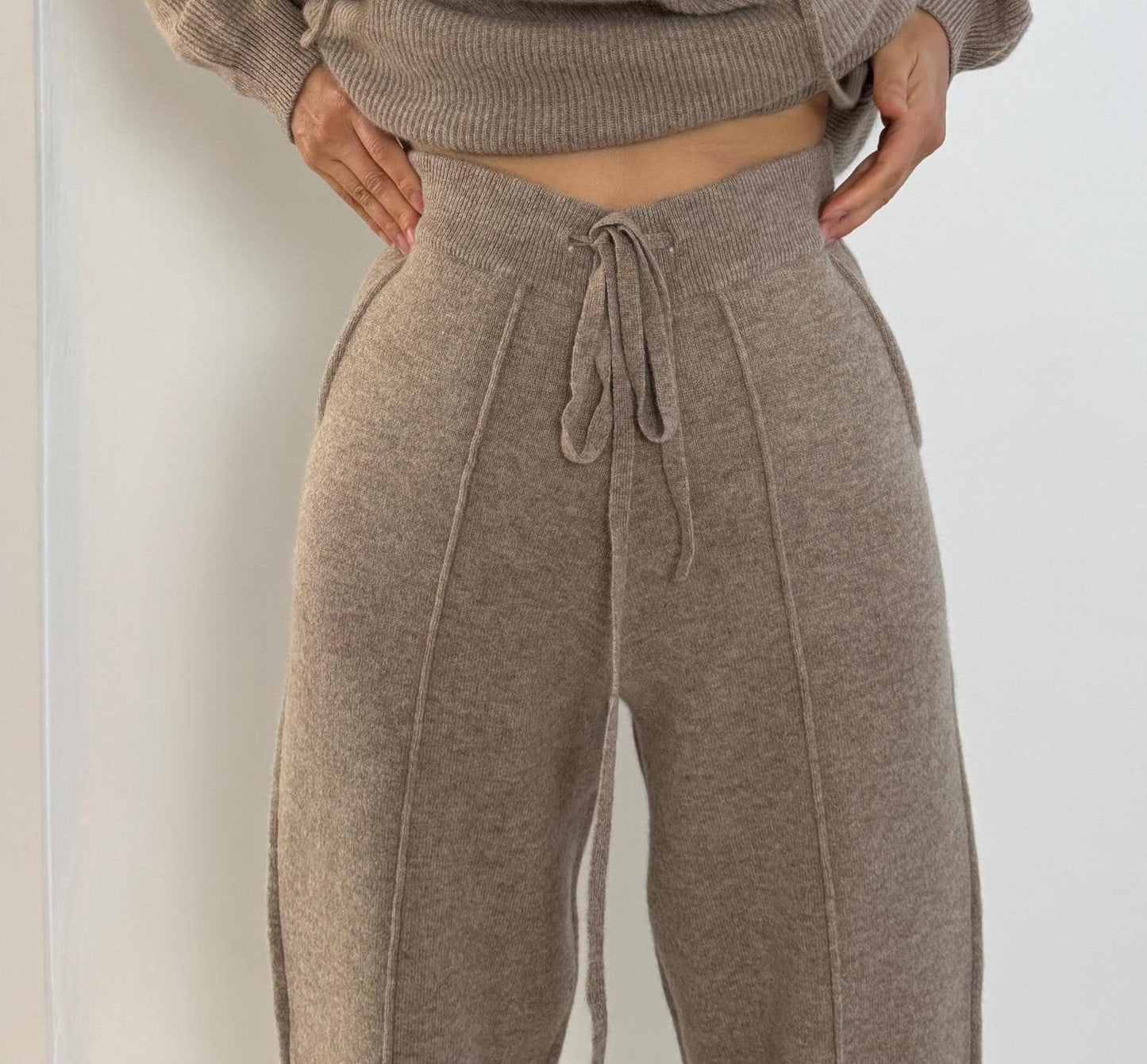 Luxury cashmere and wool blend  jogger pants for outdoor or relaxed use extra thick