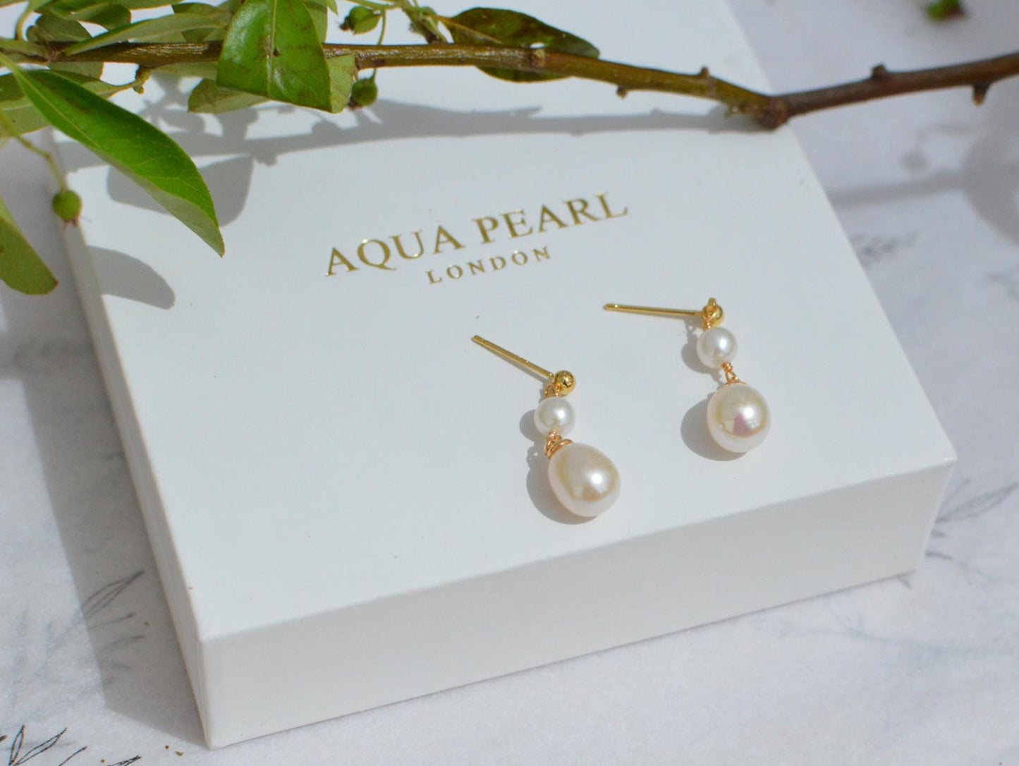 Classic tear shaped drop Pearl Earring Set – Timeless Elegance by Aqua Pearl London