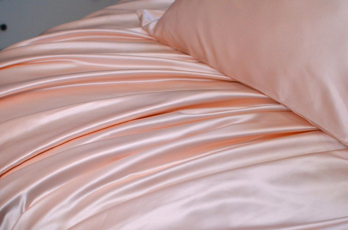 Pink & White Mulberry Silk Duvet Cover Set: 25 Momme Luxury Bedding